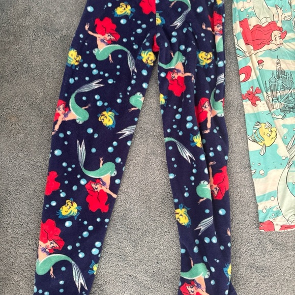 JUNIORS small - Disney Ariel Little Mermaid Fuzzy Pajama pants- SET OF 2 - Picture 9 of 10